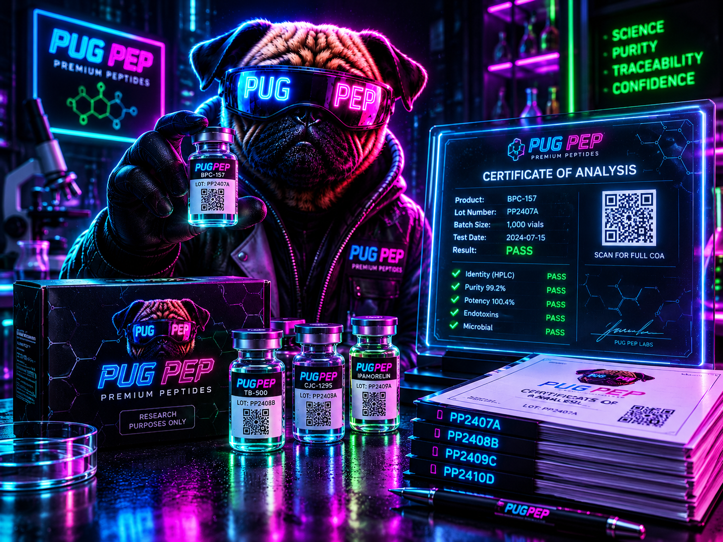 PugPep transparent research quality and testing